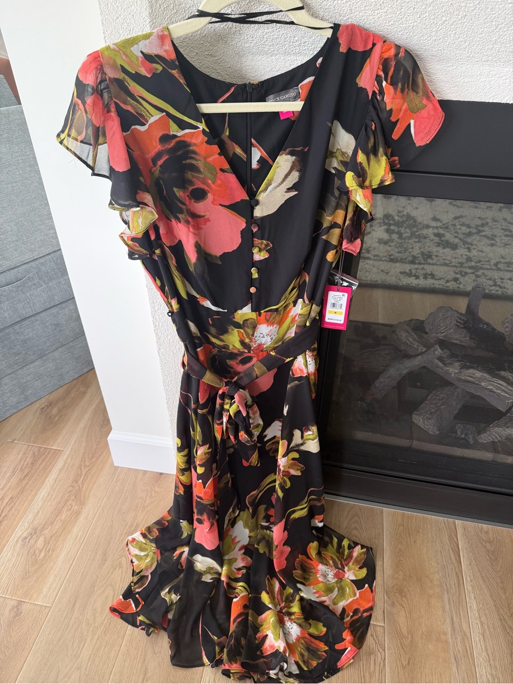 Floral Ruffle Wrap Maxi Dress NWT